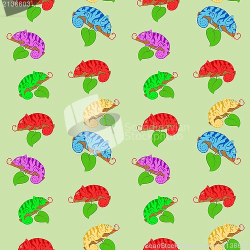 Image of Color chameleons seamless pattern
