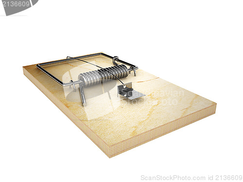 Image of mousetrap, isolated on a white background