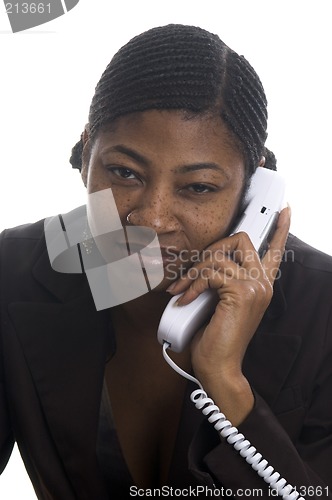 Image of pretty woman on telephone