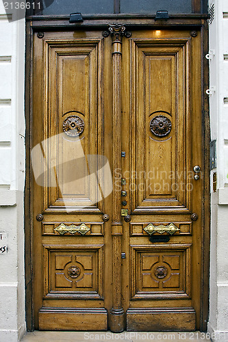 Image of brown wood old door in buenos aires