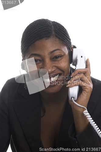 Image of pretty woman on telephone