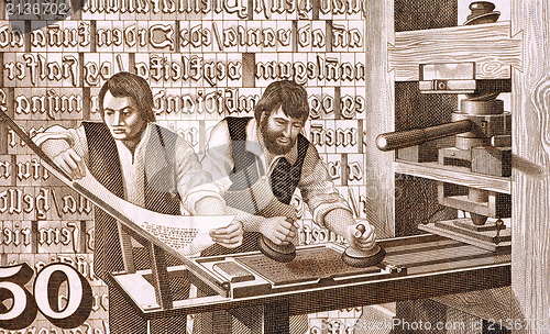 Image of 16th Century Printers at Work