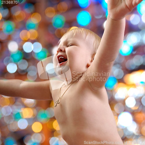 Image of portrait of a happy baby