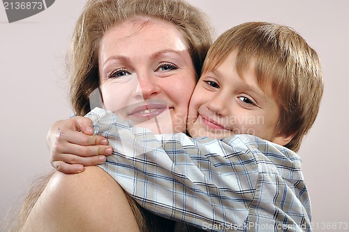 Image of happy mother and son