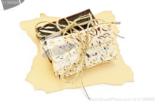 Image of Soap homemade on old paper