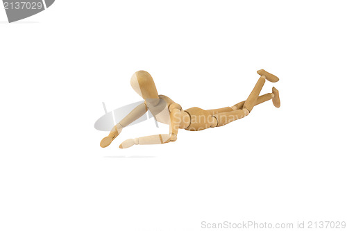 Image of Wooden female doll in action