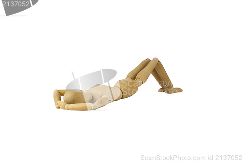 Image of Wooden woman figure in action