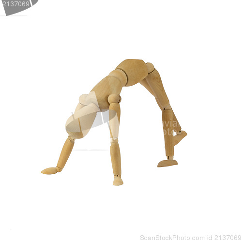 Image of Wooden woman figure in action