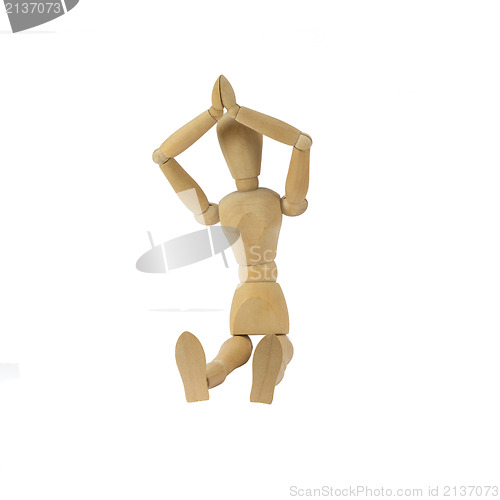 Image of Wooden woman figure in action