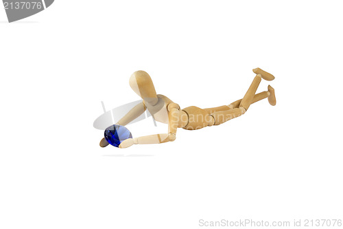 Image of Wooden female doll in action