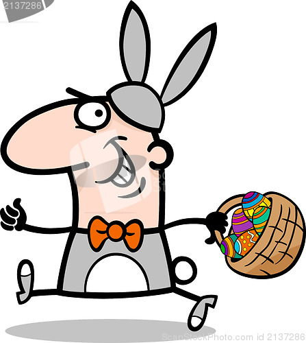 Image of man in easter bunny costume cartoon