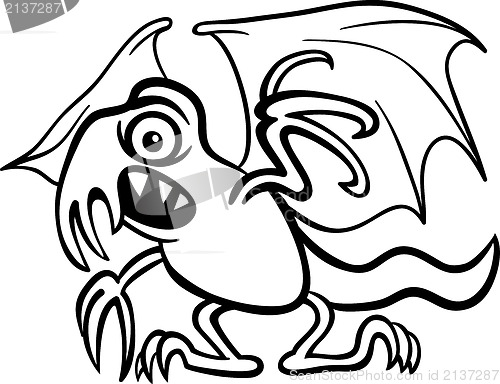 Image of basilisk monster cartoon for coloring book
