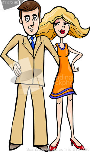 Image of cute couple cartoon illustration