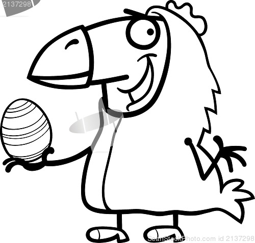 Image of man as easter chicken cartoon for coloring