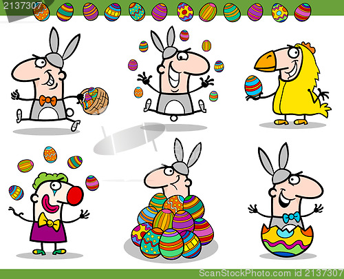 Image of easter themes set cartoon illustration