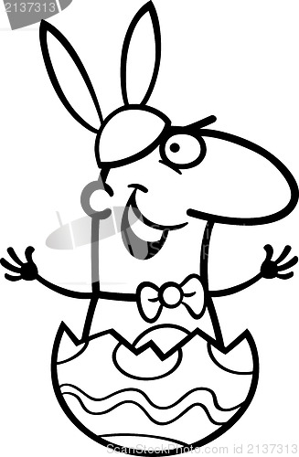 Image of man as easter bunny cartoon for coloring