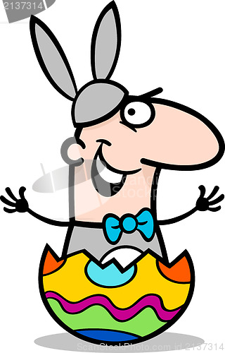 Image of man in easter bunny costume cartoon