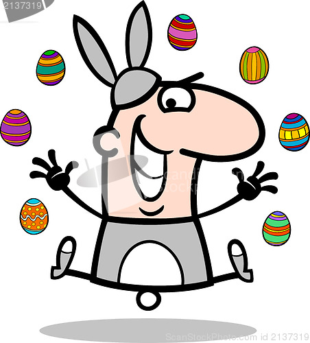 Image of man in easter bunny costume cartoon
