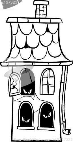 Image of haunted house cartoon for coloring