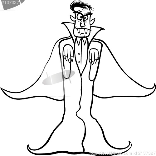 Image of dracula vampire cartoon for coloring book