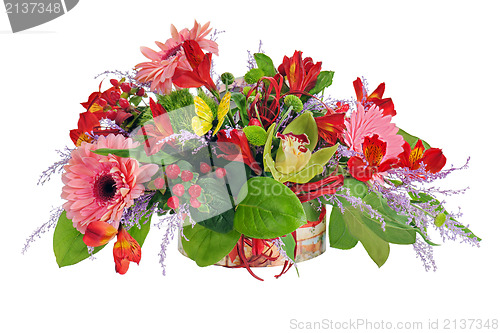 Image of Colorful floral arrangement from lilies, cloves and orchids in c