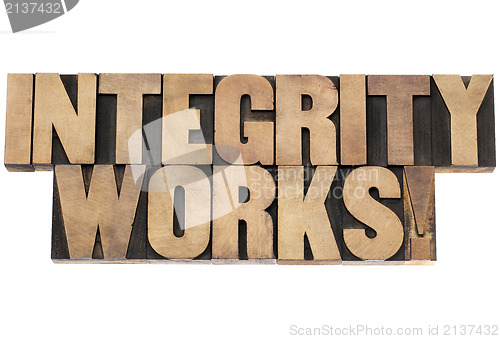 Image of integrity works in wood type