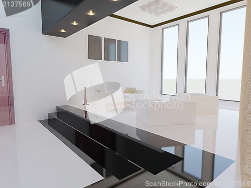 Image of Modern living room.  3D render.
