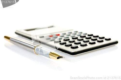 Image of pen and calculator