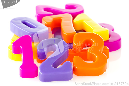 Image of Colorful assorted plastic numbers