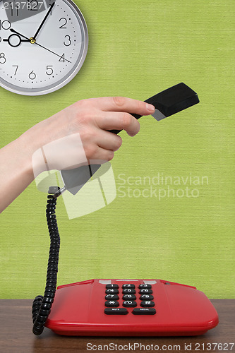 Image of phone call in a morning