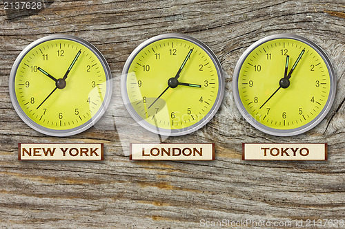 Image of three watches on wooden wall