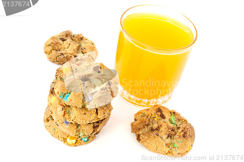 Image of Orange juice with cookies 