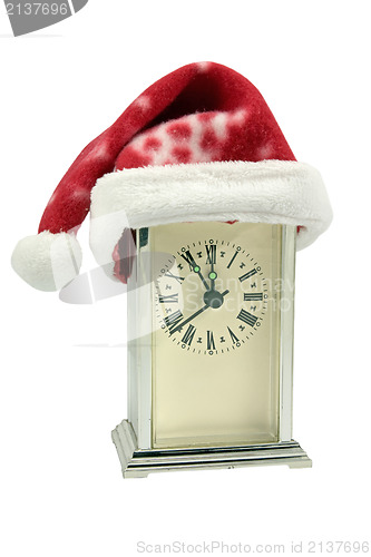 Image of  clock with sanata's hat