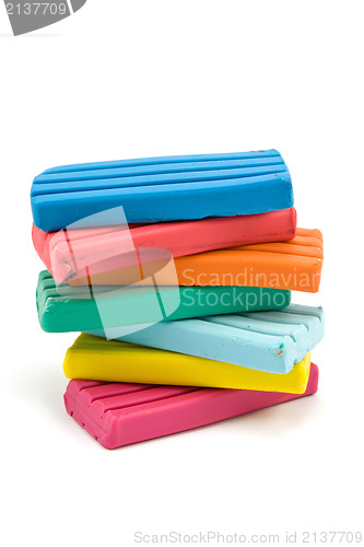 Image of color plasticine bricks