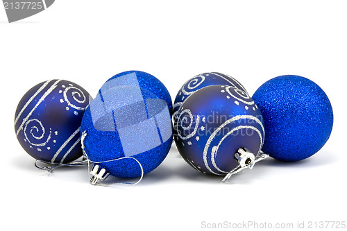 Image of blue christmas baubles