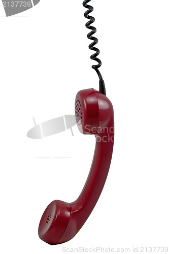 Image of dark red phone receiver