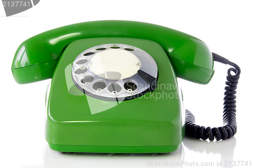 Image of green retro telephone