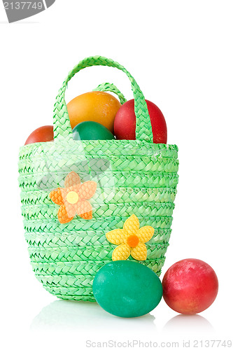 Image of  eggs in the decorative basket