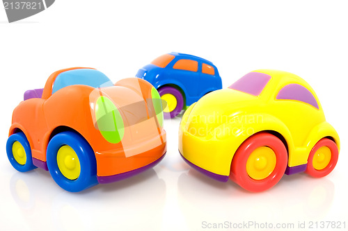 Image of vivid multicolored cars