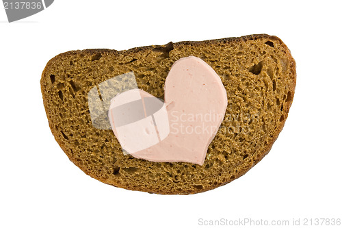 Image of Bread and heart shaped sausage