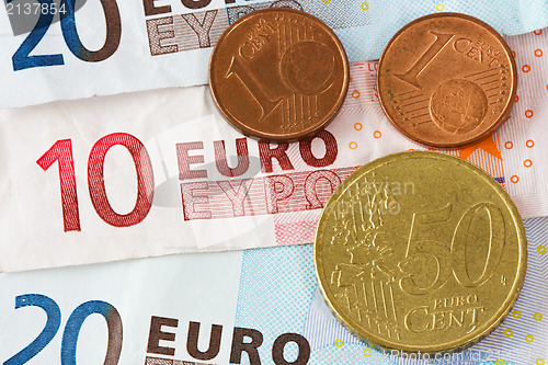 Image of Euro banknotes and coins