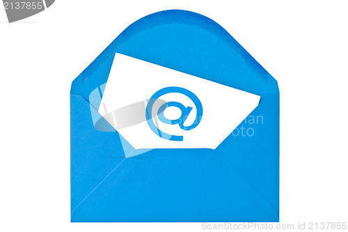 Image of Blue envelope with email symbol