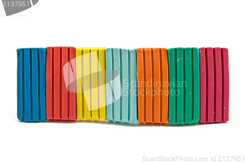 Image of row of colorful plasticine