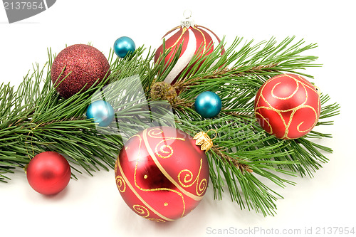 Image of christmas decoration on a white background