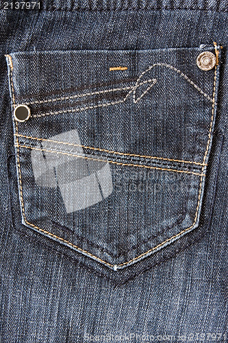 Image of fragment of jeans with pocket