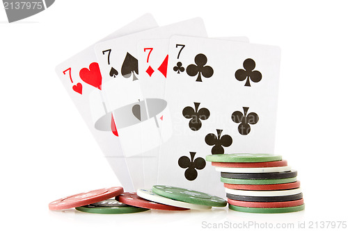 Image of Cards and chips for poker