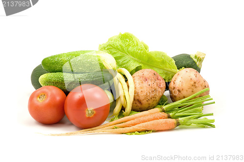 Image of vegetables  on a white background