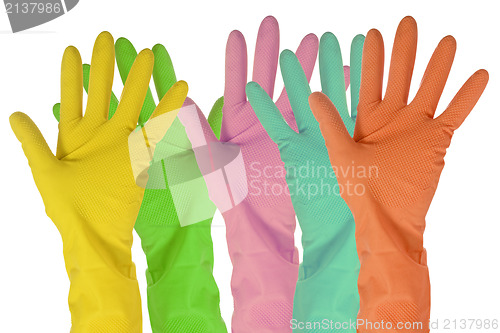 Image of five color  gloves 