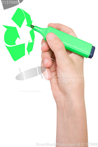 Image of hand draws Recycling symbol