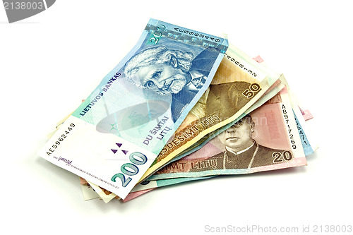 Image of banknotes isolated on white background